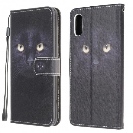 Samsung Galaxy XCover 5 Katzenaugen Tasche Schwarz mit Lanyard