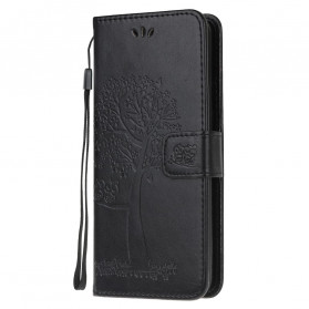 Samsung Galaxy XCover 5 Hülle Baum und Eulen mit Riemen