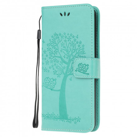 Samsung Galaxy XCover 5 Hülle Baum und Eulen mit Riemen