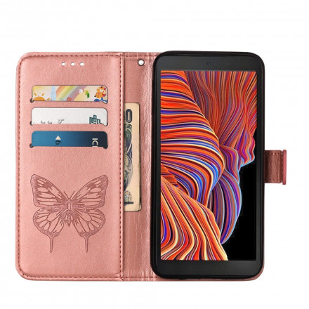 Samsung Galaxy XCover 5 Schmetterling Design Tasche mit Riemen