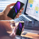 Texturiertes Samsung Galaxy Z Fold2 Cover mit Freihandhalterung