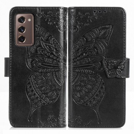 Samsung Galaxy Z Fold2 Schmetterling Design Tasche mit Riemen
