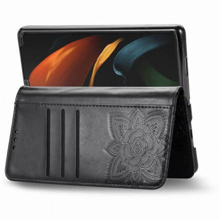 Samsung Galaxy Z Fold2 Schmetterling Design Tasche mit Riemen