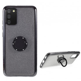 Samsung Galaxy A02s Cover Glitter & Diamonds Ring-Halterung
