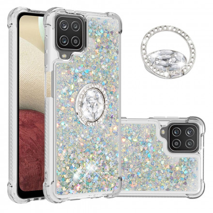 Samsung Galaxy A12 / M12 Glitter Cover mit Ringhalter