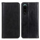 Flip Cover Sony Xperia 5 III Leder Litchi Split Klassisch