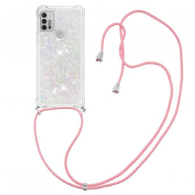 Moto G30 / Moto G10 Glitter Cover mit Kordel