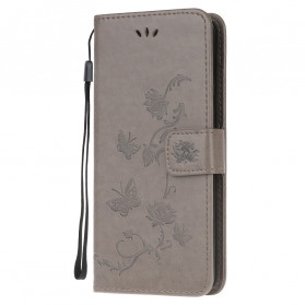 Tasche Moto G100 Schmetterlinge Und Blumen Mit Riemen