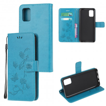 Tasche Moto G100 Schmetterlinge Und Blumen Mit Riemen