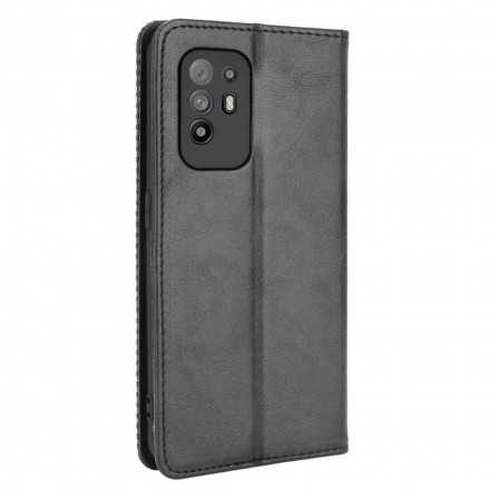Flip Cover Oppo A94 5G Vintage Styled Leather Effect