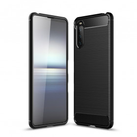 Sony Xperia 10 III Kohlefaser Cover Gebürstet
