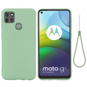 Moto G9 Power Liquid Silicone Cover mit Lanyard