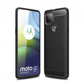 Moto G9 Power Kohlefaser Cover Gebürstet