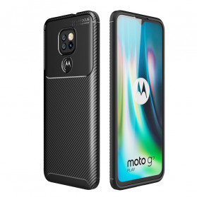 Moto G9 Play Flexible Kohlefaser Texture Cover