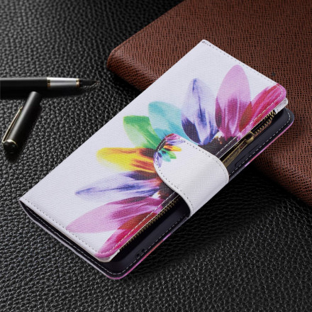 Samsung Galaxy A32 4G Tasche mit Reißverschluss Blume