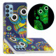 Samsung Galaxy A32 4G Cover Eule Mandala Fluoreszierend