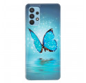 Samsung Galaxy A32 4G Schmetterling Cover Blau Fluoreszierend