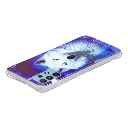 Samsung Galaxy A32 4G Series Wolf Cover Fluoreszierend