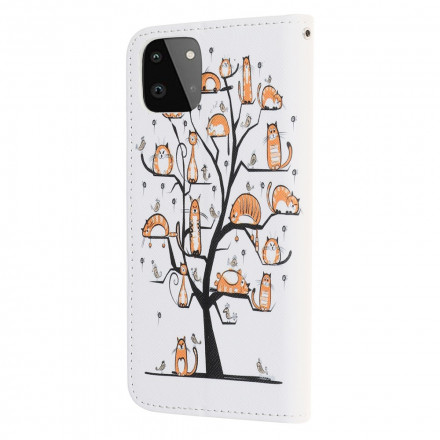 Samsung Galaxy A22 5G Funky Cats Tasche mit Trageriemen