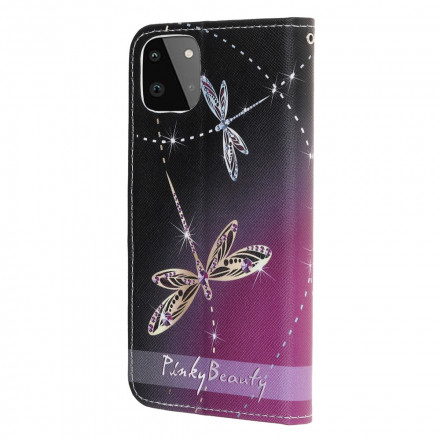 Samsung Galaxy A22 5G Tasche Libellen mit Riemen
