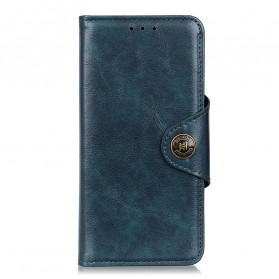 Hülle Samsung Galaxy A22 4G Kunstleder Knopf Lackleder