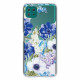 Samsung Galaxy A22 5G Cover Transparent Blaue Blumen Aquarell