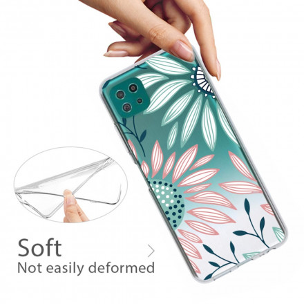 Samsung Galaxy A22 5G Transparent Cover Eine Blume
