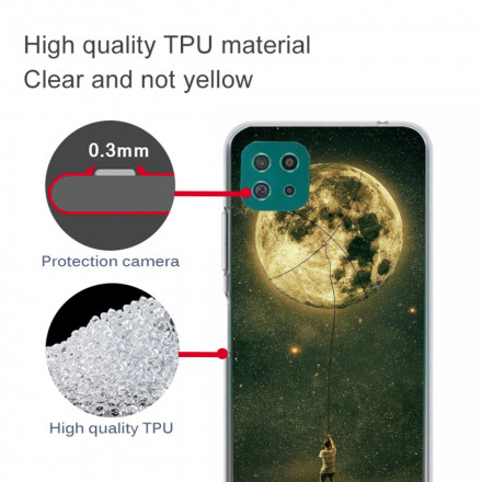 Samsung Galaxy A22 5G Flexible Hülle Mann mit Mond