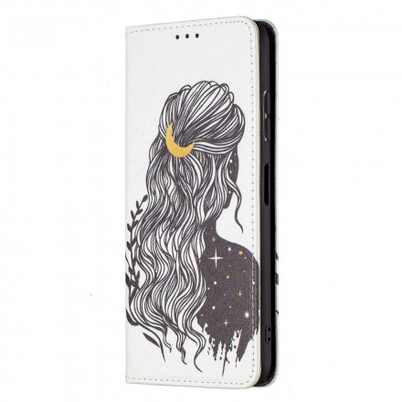 Flip Cover Samsung Galaxy A22 5G Hübsches Haar