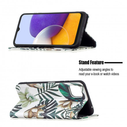 Flip Cover Samsung Galaxy A22 5G Blätter