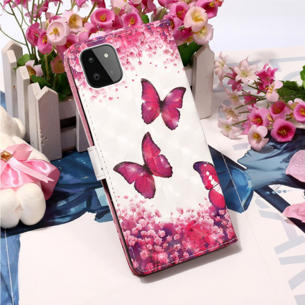 Samsung Galaxy A22 5G Hülle Rote Schmetterlinge