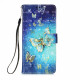 Samsung Galaxy A22 5G Tasche Goldene Schmetterlinge mit Trageband