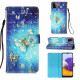 Samsung Galaxy A22 5G Tasche Goldene Schmetterlinge mit Riemen