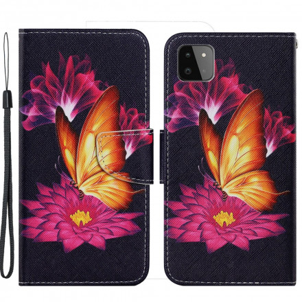 Samsung Galaxy A22 5G Schmetterling und Lotus Hülle