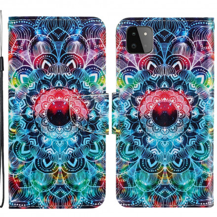 Samsung Galaxy A22 5G Flashy Mandala Tasche mit Riemen