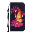 Samsung Galaxy A22 4G Schmetterling und Lotus Hülle