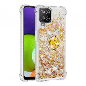 Samsung Galaxy A22 4G Glitter Cover mit Ringhalter