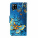 Hülle Samsung Galaxy A22 4G Variationen Schmetterlinge mit Riemen