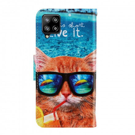 Samsung Galaxy A22 4G Cat Live It Tasche mit Riemen