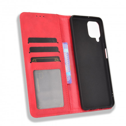 Flip Cover Samsung Galaxy A22 4G Vintage-Leder-Effekt Stilisiert