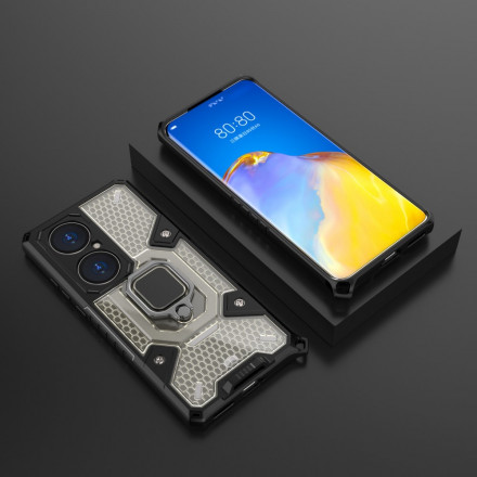 Widerstandsfähiges Huawei P50 Pro Hybrid Cover im Wabenmuster