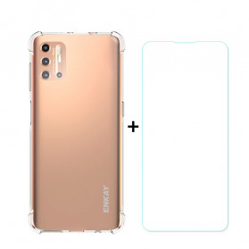 Moto G9 Plus Cover Combo Cover und gehärtetes Glas ENKAY