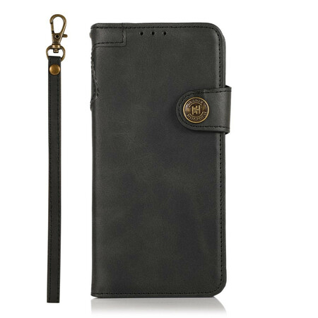Hülle Azus Zenfone 8 Kunstleder Knopf KHAZNEH