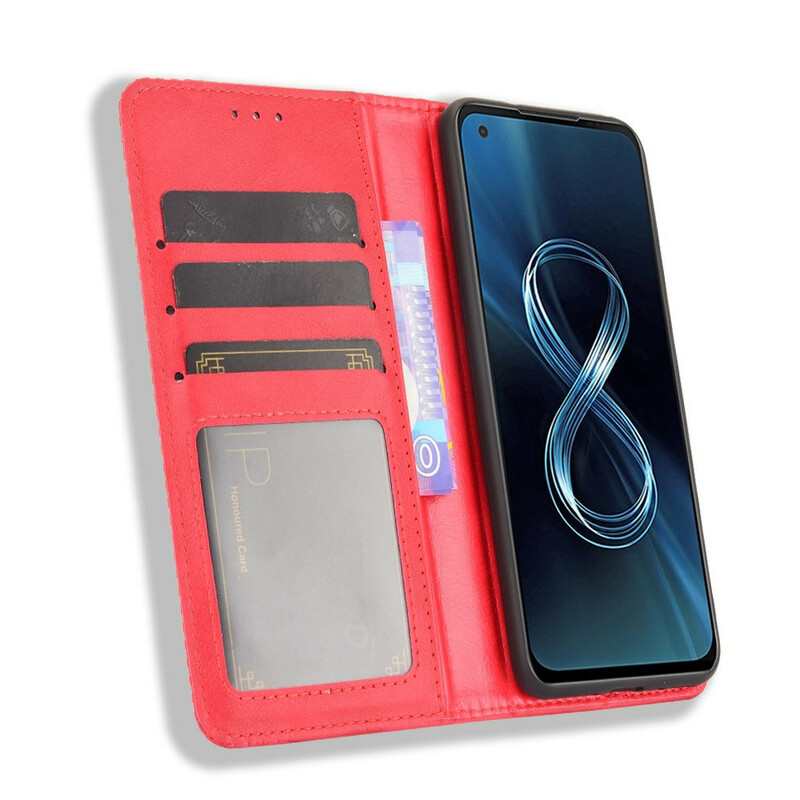 Flip Cover Azus Zenfone 8 Vintage Styled Leather Effect