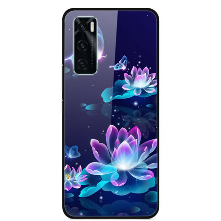 Cover Vivo Y70 Gehärtetes Glas Blumen Fantasie