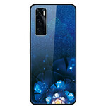 Cover Vivo Y70 Gehärtetes Glas Blumen Fantasie