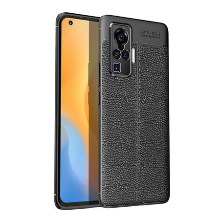 Hülle Vivo X51 5G Litschi-Leder-Effekt Double Line