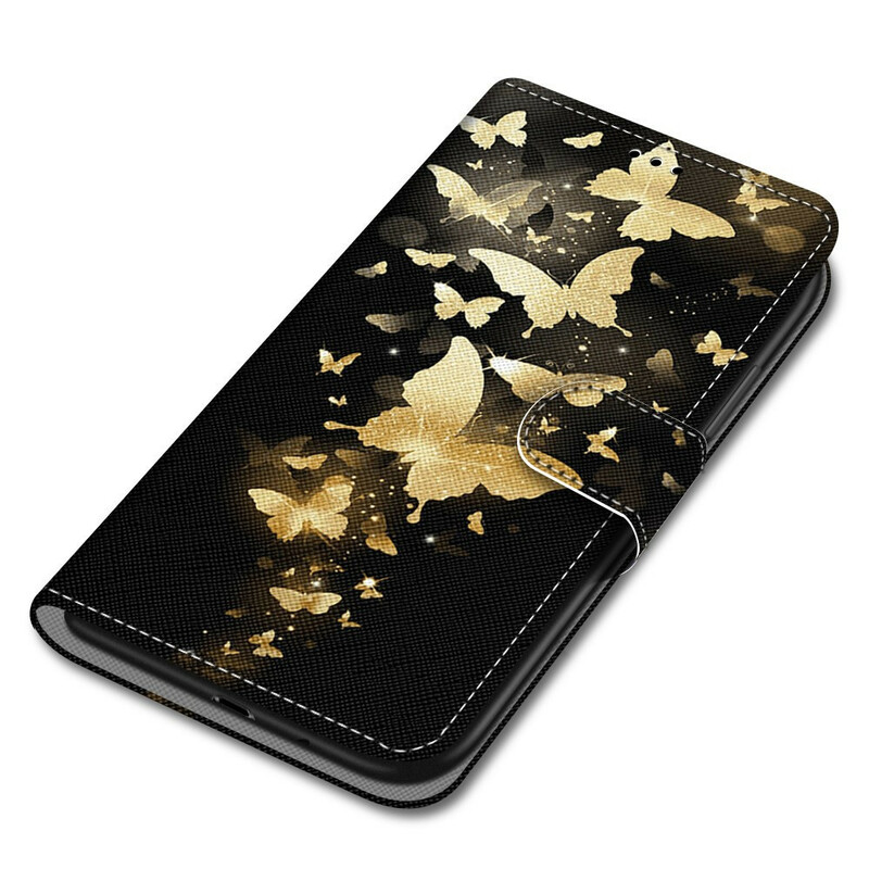 Xiaomi Mi 10T / 10T Pro Tasche Goldene Schmetterlinge