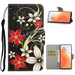 Xiaomi Mi 10T / 10T Pro Tasche Bunte Blumen mit Riemen