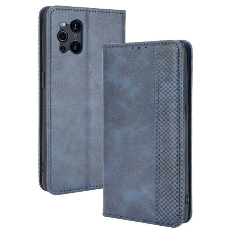 Flip Cover Oppo Find X3 / X3 Pro Vintage Stylished Leather Effect